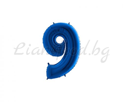 Фолиева цифра 9 - синя 