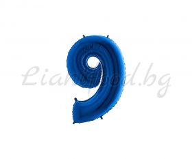 Фолиева цифра 9 - синя 